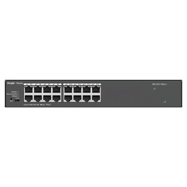 REYEE RG-ES116G-L Reyee Switch Sobremesa - Carcasa Metal - Enrackable - 16 puertos RJ45 - Velocidad 10/100/1000 Mbps - Plug and (3)