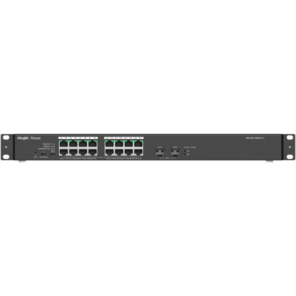 REYEE RG-ES118GS-P-L Reyee Switch PoE Sobremesa - 16 Puertos RJ45 + 2 Uplink SFP - 16 Puertos Gigabit + 2 Puertos Gigabit - 16 P (5)