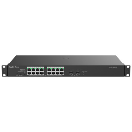 Comprar REYEE RG-ES118GS-P-L Reyee Switch PoE Sobremesa - 16 Puertos RJ45 + 2 Uplink SFP - 16 Puertos Gigabit + 2 Puertos Gigabit - 16 Puertos PoE+ 802.3af/at | Potencia total 247W - Aislado de Puertos / Flow Control - Plug and Play