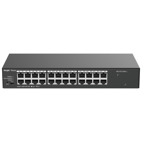 REYEE RG-ES124G-L Reyee Switch Sobremesa - Carcasa Metal - Enrackable - 24 puertos RJ45 - Velocidad 10/100/1000 Mbps - Plug and