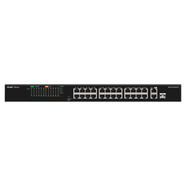 REYEE RG-ES126FGS-P Reyee Switch PoE Sobremesa - 24 Puertos RJ45 + 1 Uplink RJ45 + 1 SFP Combo - 24 Puertos 10/100Mbps + 2 Puert (1)