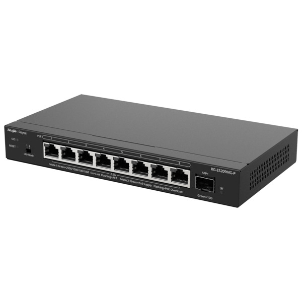 REYEE RG-ES209MG-P Reyee Switch PoE Cloud Capa 2 - 8 puertos PoE MultiGigabit+ 1 10Gbps SFP+ -  PoE 802.3af/at hasta 30w / Máxim (3)