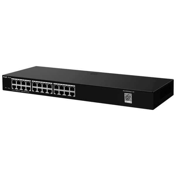 REYEE RG-ES224GC-V2 Reyee Switch Cloud - 24 puertos RJ45 Gigabit - Velocidad de puertos 10/100/1000 Mbps - Plug & Play - VLA