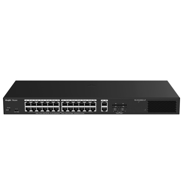 REYEE RG-ES228GS-LP Reyee Switch PoE Cloud Gestionable - 24 PoE 802.3af/at + 2 SFP + 2 uplink RJ45 - 26 RJ45 10/100/1000Mbps + 2