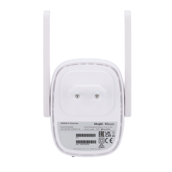 REYEE RG-EW300R Reyee Wi-Fi Extender - 1 Puerto RJ45 10/100Mbps - Wi-Fi 4 2x2 Banda 2.4GHz - Gestión Remota a través de Cloud - (5)