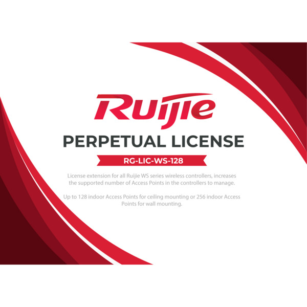 REYEE RG-LIC-WS-128 Licencias para controladora Ruijie serie WS - Incrementa el número de APs gestionables - Hasta 128 APs están