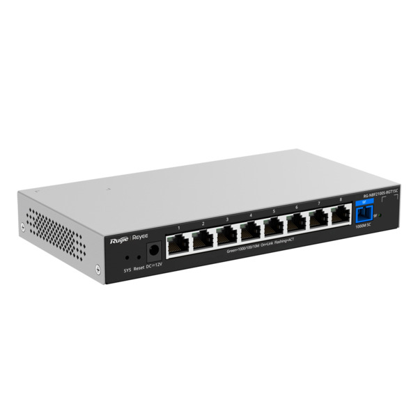 REYEE RG-NBF2100S-8GT1SC Reyee E-Lighten Switch Cloud Capa 2 - 8 puertos RJ45 Gigabit  - 1 Puerto óptico SC 1G (PON) - Velocidad (3)