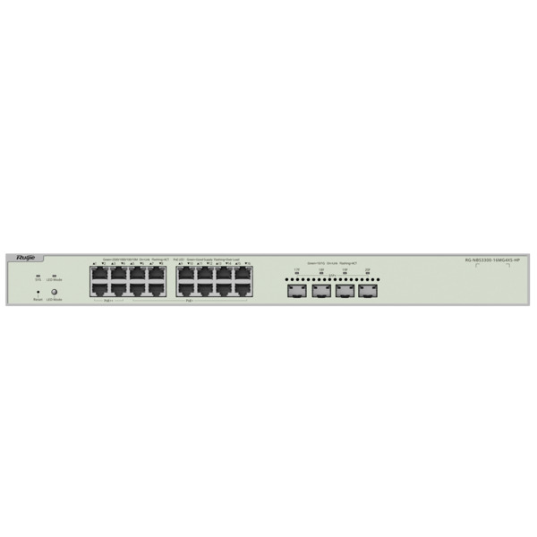 REYEE RG-NBS3300-16MG4XS-HP Reyee Switch PoE Cloud Capa 2 - 16 puertos PoE MultiGigabit+ 4 10Gbps SFP+ -  PoE 802.3af/at/bt hast (1)