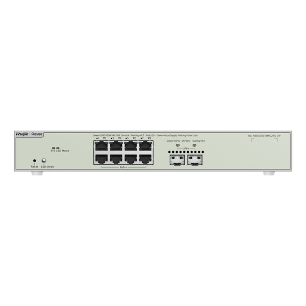 REYEE RG-NBS5300-8MG2XS-UP Reyee Switch Cloud Gestionable L3 - 8 puertos Hi-PoE RJ45 + 2 puertos SFP+ - 8 Puertos Multi-Gigabit (1)