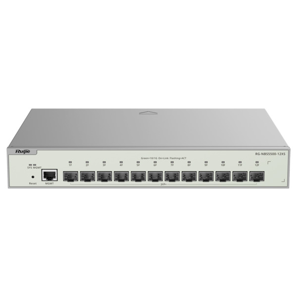 REYEE RG-NBS5500-12XS Reyee Switch Cloud Capa 3 - 12x SFP+ 10Gbps + 1x Mgmt - VCS/Static Routing/RIP/OSPF - Static LAG/DHCP Sno