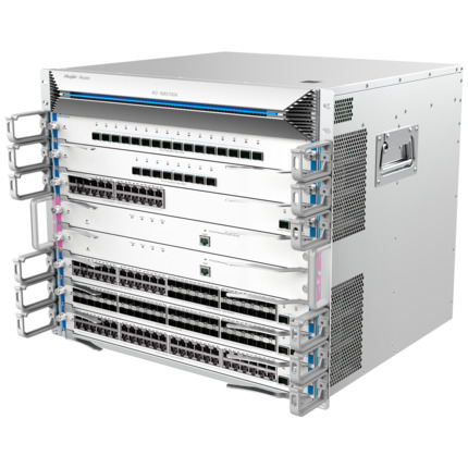 Comprar REYEE RG-NBS7006 Reyee Switch Modular de Chasis L3 - 6 Slot de Expansión (Tamaño total de 9U) - Hasta 288 puertos GE / 288 SFP GE / 96 SFP+ - Static LAG/DHCP Snoop/IGMP Snoop/Port Mirror - VLAN/Port Isolation/STP/RSTP/ACL/QoS/802.1X - Servidor DH