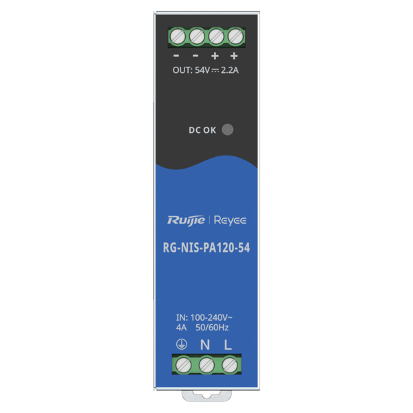 REYEE RG-NIS-PA120-54 Fuente de alimentación Industrial Reyee - Salida DC 54 V 2,2A / 120 W - 2 salidas DC - Voltaje entrada 100 (1)