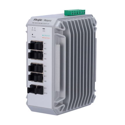 Comprar REYEE RG-NIS3100-8GT2SFP-HP Reyee Switch Industrial PoE Cloud Capa 2 - 8 puertos PoE+ Gigabit + 2 puertos SFP Gigabit - 30W por puerto 802.3af/at / Máximo 240W - Static LAG/DHCP Snoop/IGMP Snoop/Port Mirror - VLAN/Loop Prevention/STP/RSTP/ACL/Wat