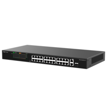 Reyee Switch PoE Enracable - 24 Puertos RJ45 + 1 Uplink RJ45 + 1 SFP Combo - 24 Puertos 10/100Mbps + 2 Puertos 10/100/1000Mbp -