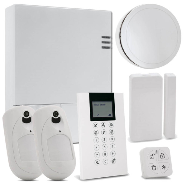RISCO KIT_LIGHTSYS_AIR_F Kit de LightSYS Air con módulo 4G + Mando remoto Panda + 2 x Detector eyeWAVE con Cámara + Contacto Mag