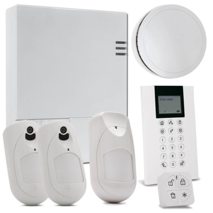 Comprar RISCO KIT_LIGHTSYS_AIR_J Kit de LightSYS Air con módulo 4G + Mando remoto Panda + 2 x Detector eyeWAVE con Cámara + Detector iWAVE Antimascotas +  Sirena Interior + Teclado Panda