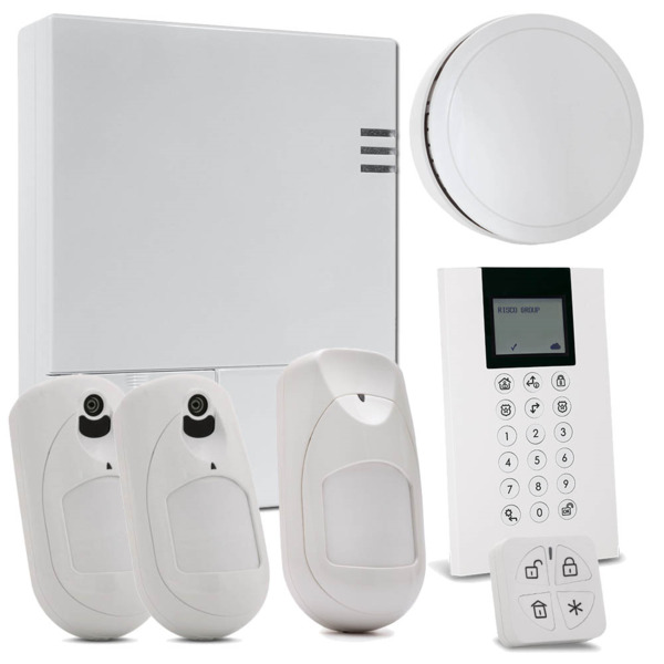 RISCO KIT_LIGHTSYS_AIR_J Kit de LightSYS Air con módulo 4G + Mando remoto Panda + 2 x Detector eyeWAVE con Cámara + Detector iWA
