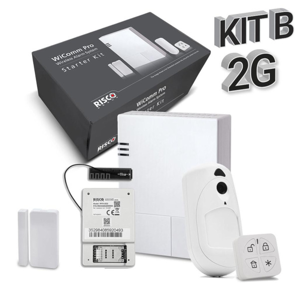 RISCO KIT_WICOMM_B_GPRS Kit "B" GPRS WiComm Pro Risco. Central+Módulo GPRS+Mando+PIRCAM+Contacto