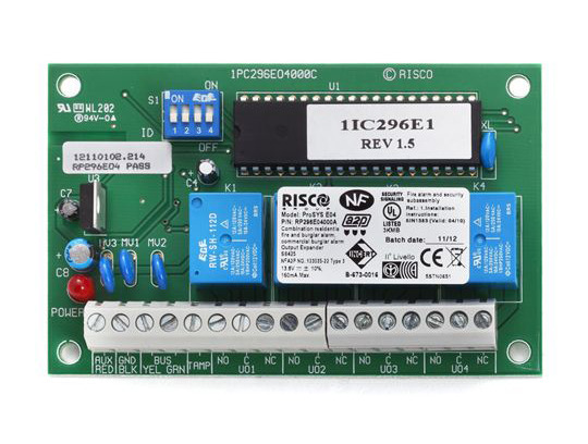 RISCO RP296E04000A Módulo Expansor de 4 salidas a relé de Grado 3 para centrales LightSYS+