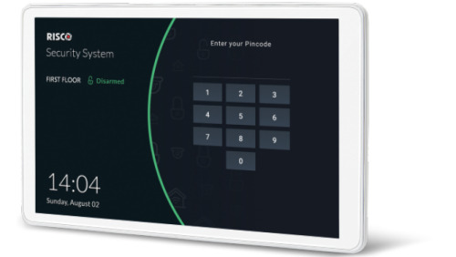 Risco RP432KPT000A Teclado con pantalla táctil RisControl de 8" para LightSYS V 6.05 y ProSYS Plus V 1.4.
