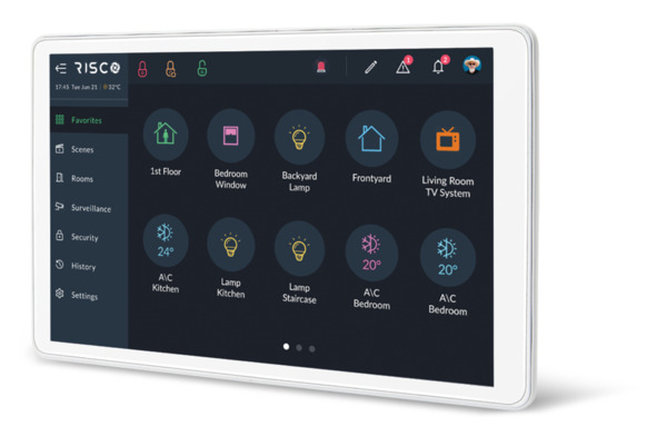 Risco RP432KPTZEUA Teclado con pantalla táctil, smart home y vídeo RisControl de 8¨, compatible con dispositivos Z-Wave Plus. Co