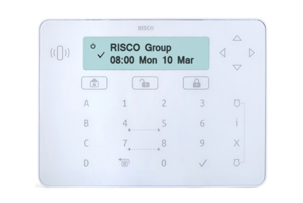 Comprar RISCO RPKELPWT000B Teclado táctil Elegant con Lector de Proximidad de Grado 3, blanco, para  LightSYS+ (no incluye tags de proximidad)