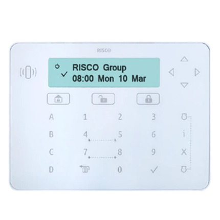 Comprar RISCO RPKELPWT0GEB Teclado táctil Elegant blanco ( Sin LOGO RISCO ), para centrales LightSYS Certificado Grado 3