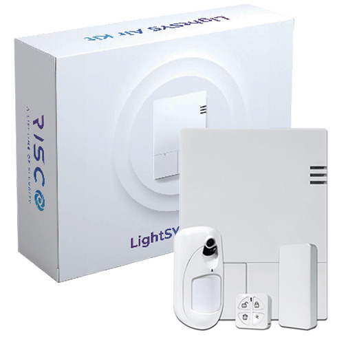 RISCO RW432P803EUA Kit PROMO LightSYS Air de 128 zonas vía radio con Detector PIR con cámara eyeWAVE