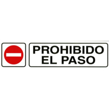 Rotulo Adhesivo 250x63 mm. Prohibido El Paso