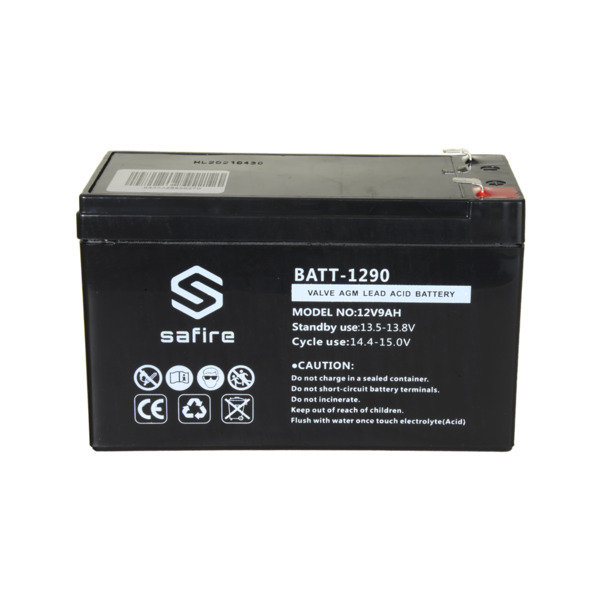 SAFIRE BATT-1290 Batería recargable - Tecnología plomo ácido AGM - Voltaje 12 V - Capacidad 9.0 Ah - 100 x 151 x 65 mm / 2570 g (3)