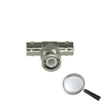 SAFIRE CON250 Conector SAFIRE derivador tipo &quot;T&quot; - BNC macho - 2 BNC hembra - 30 mm (Fo) - 10 mm (An) - 10 g (2)