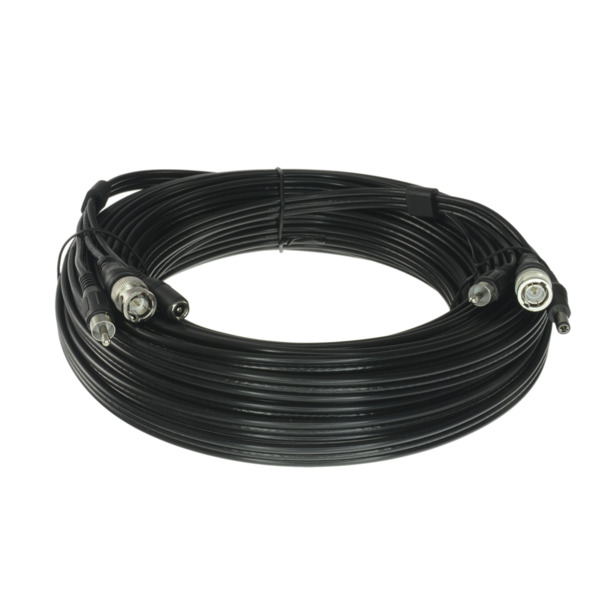 SAFIRE COX20A Cable combinado RG59 + Audio + DC - Mini RG59 con conector BNC - Cable de Audio mediante RCA - Cable de alimentaci (1)