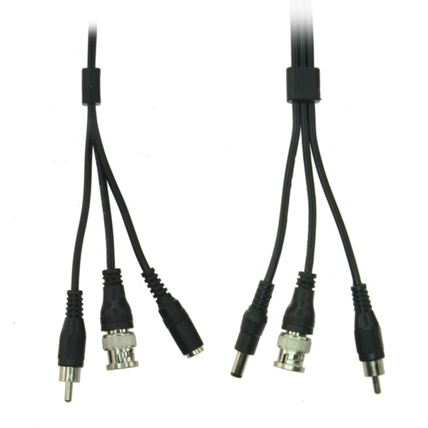 SAFIRE COX20A Cable combinado RG59 + Audio + DC - Mini RG59 con conector BNC - Cable de Audio mediante RCA - Cable de alimentaci (3)