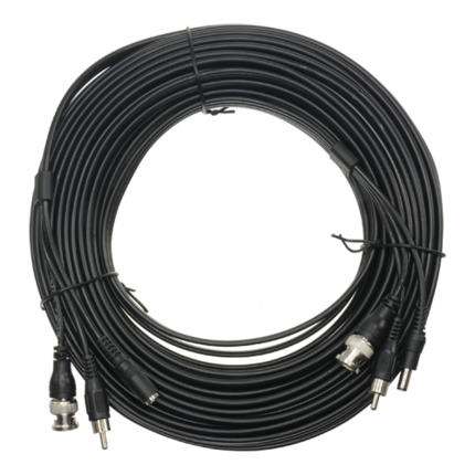 Comprar SAFIRE COX20A Cable combinado RG59 + Audio + DC - Mini RG59 con conector BNC - Cable de Audio mediante RCA - Cable de alimentación mediante Jack - Longitud 20 m - Bajas pérdidas