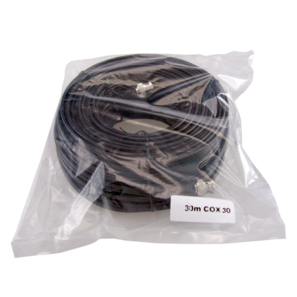 SAFIRE COX30 Cable combinado RG59 + DC - Conector BNC - 30 metros - Vídeo - Alimentación - Bajas pérdidas (1)