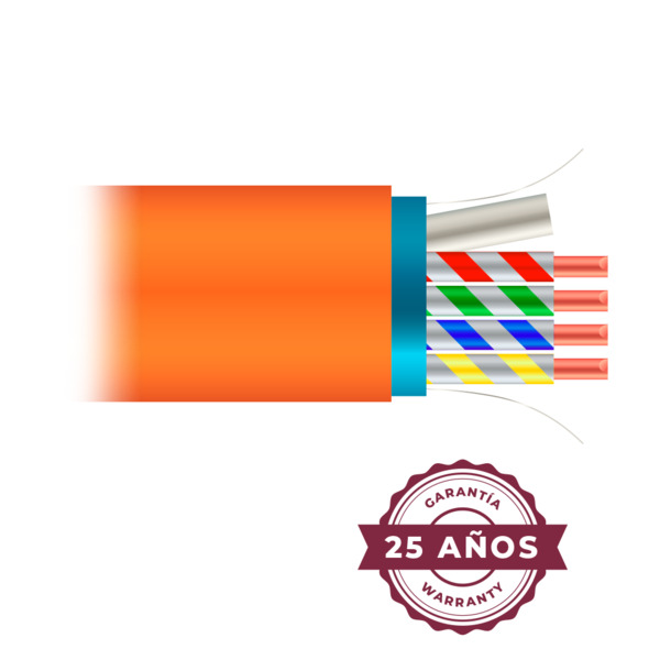 SAFIRE FTP6A-500-H-C Cable FTP Cat 6A libre de halógenos - Conductor 99,9% cobre - CPR class: Dca - Rollo de 505 metros/Color n