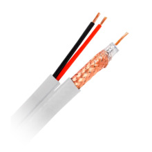 SAFIRE RG59P-100B-SIAM Cable Combinado - RG59 + alimentación - Rollo de 100 metros - Cubierta color blanco - Diámetro exterior 9
