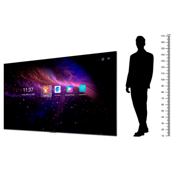 SAFIRE SF-115X80 Monitor SAFIRE LCD 115" 4K  - Resolución 3840x2160 - Android 14 - Múltiples entradas / salidas - Uso 16/7 (3)