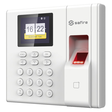 Comprar SAFIRE SF-AC3002KMFD-IP-BAT Control de presencia - Huella, tarjeta MF y PIN - 1.000 usuarios | 100.000 registros - TCP/IP, USB y modos de presencia - 2.4" TFT | Batería de respaldo - Safire Control Center