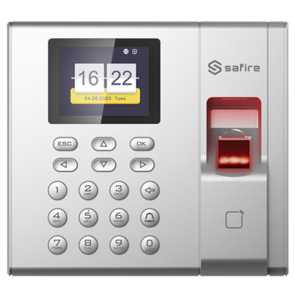 Comprar SAFIRE SF-AC3003KEMD-IP Control de acceso y presencia - Huella, tarjeta EM y PIN - 1.000 usuarios | 100.000 registros - TCP/IP, USB y modos de presencia - 2.4" TFT | Controladora integrada - Safire Control Center