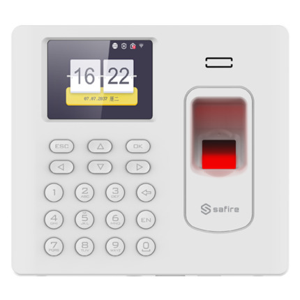 Comprar SAFIRE SF-AC3012KEMDW-IPW Control de presencia - Huella, tarjeta EM y PIN - 3.000 usuarios | 100.000 registros - TCP/IP, WiFi, USB y modos de presencia - 2.8" TFT - Safire Control Center