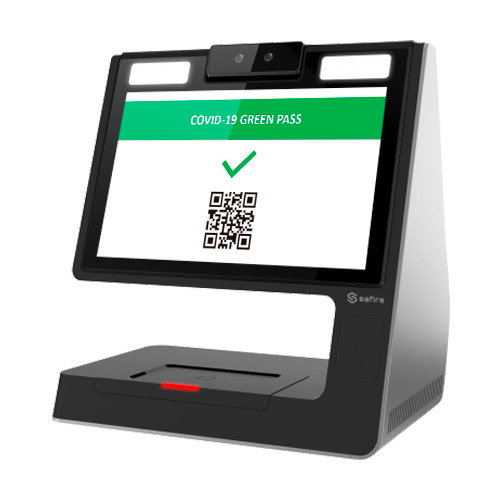 SAFIRE SF-ACGREENPASS Terminal de escaneo de QR Covid Green Pass - Sistema Operativo Android - Cámara de 2 Mpx - Doble pantalla