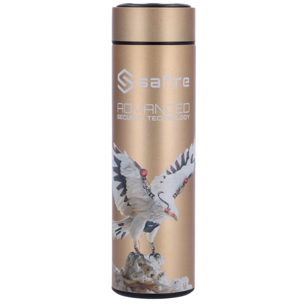 SAFIRE SF-BOTTLE-HAWK Safire - Botella - Color oro - Anillo de sellado - Acero inoxidable 304 (1)
