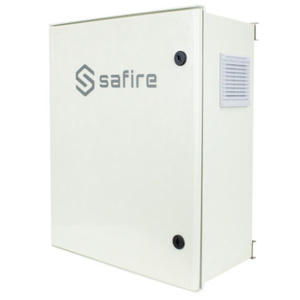 Comprar SAFIRE SF-BOX0812V-UPS-IP55 Safire
 - Armario de poliéster SMC - Dimensiones exteriores 60x50x23cm
 - Switch de 8 puertos | Bandeja fusión de fibra - Plataforma de gestión y mantenimiento
 - Grado de protección IP55 / Carril DIN / UPS