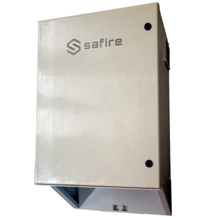 Comprar SAFIRE SF-BOX08220-BMS-IP55 Armario de poliéster carga rápida para farola - Diferencial, magnetotérmico y SPD - Dimensiones exteriores 80x60x30cm - Switch 8 puertos POE | Bandeja fusión de fibra - Grado de protección IP55 / Carril DIN  - Carga rá