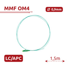 SAFIRE SF-LC-APC-OM4-0015M-D09-A Pigtail de fibra óptica - Fibra multimodo OM4 - Conector LC APC simplex - Longitud 1.5m - Cubie
