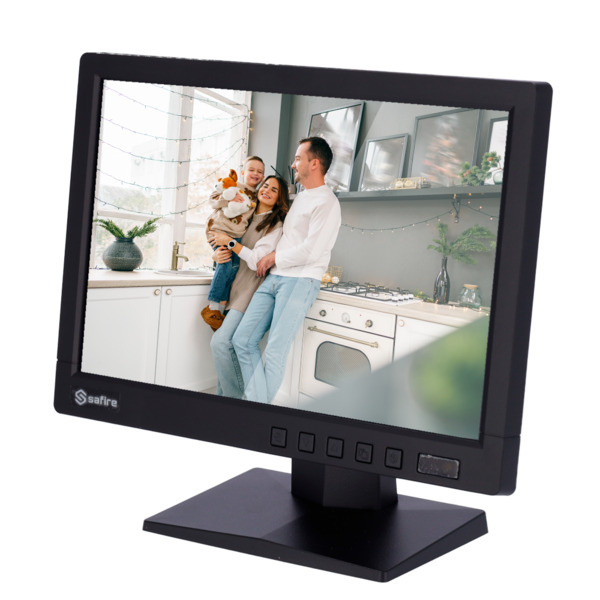 SAFIRE SF-MNT10BNC Monitor SAFIRE LED 10" - Diseñado para videovigilancia - Formato 16:10 - VGA, HDMI, BNC loop y Audio - R