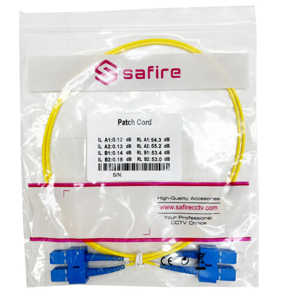 SAFIRE SF-SC-UPC-SC-UPC-OS2-DX-3M-Y Cable de conexión de fibra óptica - Fibra monomodo OS2 - Conector SC UPC dúplex - Longitud 3 (3)