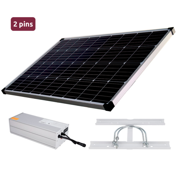 SAFIRE SF-SOLARKIT-BATT-1280WH-2PINS Sistema de alimentación autónoma para CCTV - Panel solar de 200W - Batería Litio LiFePo4 12