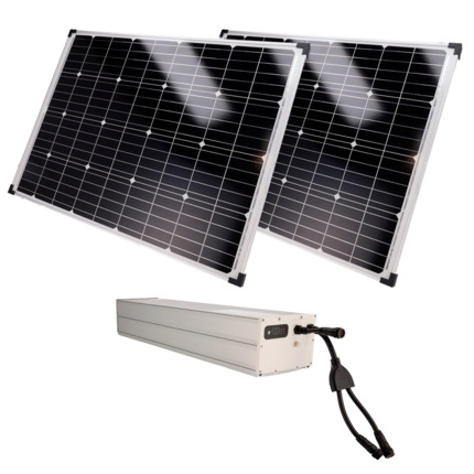 Comprar SAFIRE SF-SOLARKIT-BATT-1920WH-24V Sistema de alimentación autónoma para CCTV - 2x Panel solar de 150W - Batería LiFePo4 1920Wh (150Ah) MPPT integrado - Salida 12/24 VDC - RS-485 para comunicación